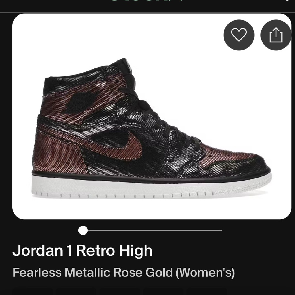 Jordan 1 Retro High Metallic Black Rose Gold Sneakers